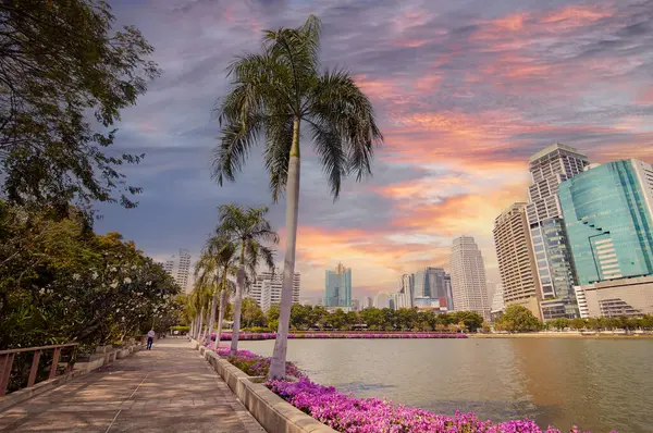 Bangkok View Benjakiti Park City Towers — Stock Photo, Image