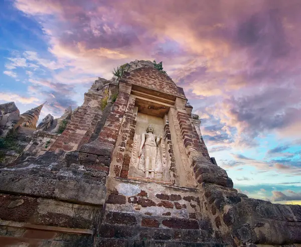 Khmer Temple Ayutthaya Sunset Thailand — Stock Photo, Image