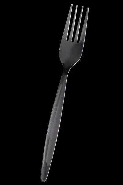 Fork Stainless Steel Isolated Black Background — Stock Photo, Image