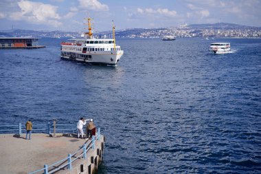 Türkiye 'ye seyahat. İstanbul feribotu. Ulaşım ve seyahat kavramı.