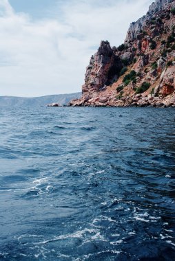 Beautiful seascape with a rocks shore. Crimea, Ukraine. clipart