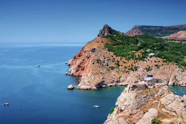 Prachtige Zeegezicht Met Een Rotskust Krim Oekraïne — Stockfoto