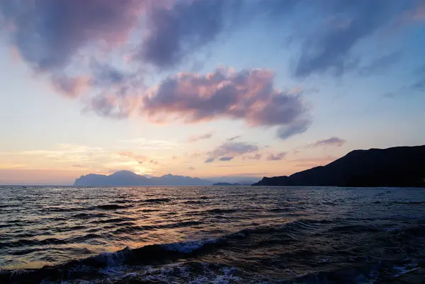 Dusk Sunset Landscape Beautiful Crimean Sea Bay Evening Time — Stock Photo, Image
