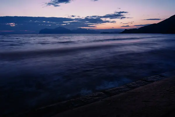 Dusk Dawn Landscape Beautiful Crimean Sea Bay Evening Time — Stock Photo, Image