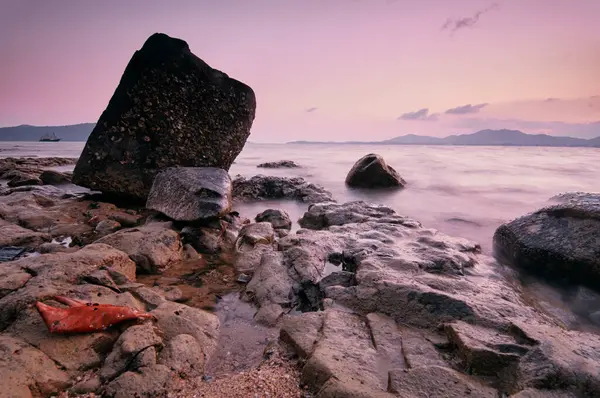 Rocks Sea Coast Sunset — Stock Photo, Image