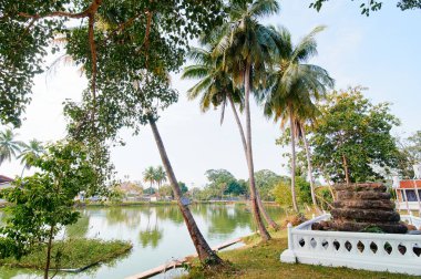 Sukhothai, Pagoda Sukhothai 'deki ünlü tapınaklardan birinde, Sukhothai Tarih Parkı' ndaki tapınakta, Tayland 'da. UNESCO Dünya Mirası