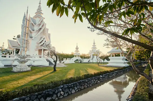 Wat Rong Khun Wat Phra Kaew Temple Blanc Célèbre Chiang — Photo