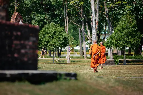 Buddhist Monks National Park Sukhothai Thailand — Stock Photo, Image