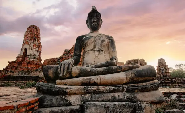 Statue Buddha Khmer Temple Ayutthaya Thailand — Stock Photo, Image
