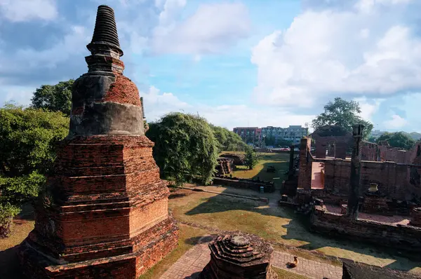 Pagoda Templo Ayutthaya Parque Histórico Tailandia — Foto de Stock