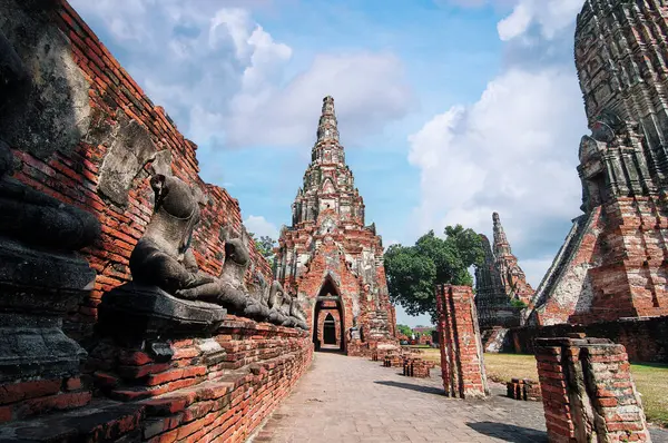 Wat Chaiwattanaram Ayuthaya Templo Antiguo Pagoda Patrimonio Tailandia —  Fotos de Stock