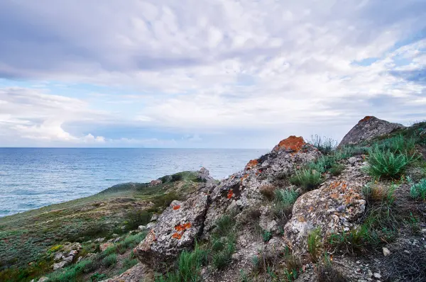 Baía Crimeia Ucrânia Paisagem Com Costa Rocha Mar — Fotografia de Stock
