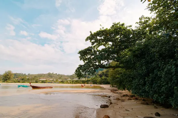 Reizen Door Thailand Landschap Met Traditionele Longtail Vissen Toeristen Boot — Stockfoto