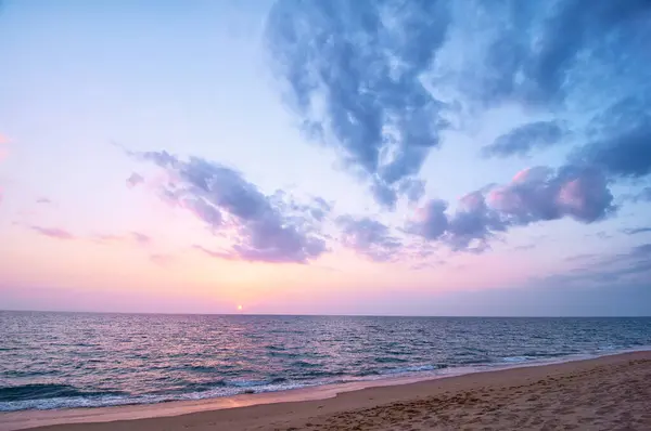 Beautiful Seascape Cloudy Sky Sunset Beach — Stock Photo, Image