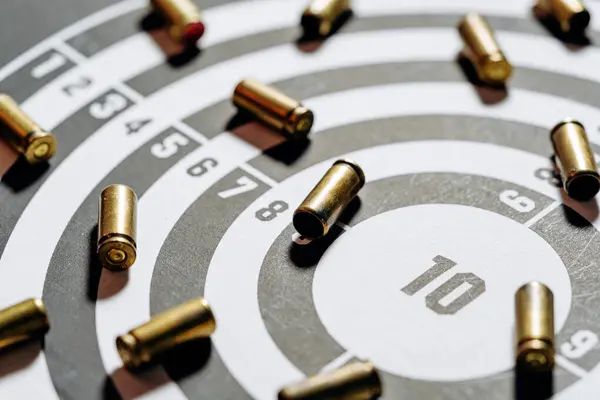 Gun Many Bullets Shooting Targets Training Aiming Shooting Accuracy — Stock Photo, Image