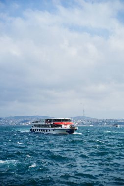 Türkiye 'ye seyahat. İstanbul feribotu. Ulaşım ve seyahat kavramı.