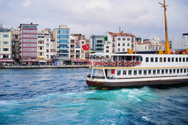 Türkiye 'ye seyahat. İstanbul feribotu. Ulaşım ve seyahat kavramı.