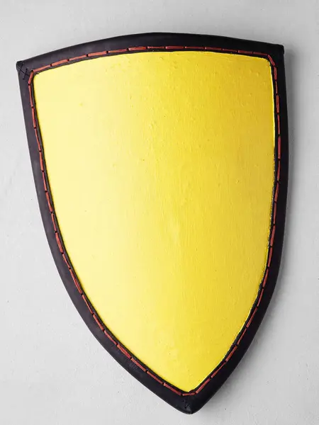 Yellow Knight Shield White Background — Stock Photo, Image