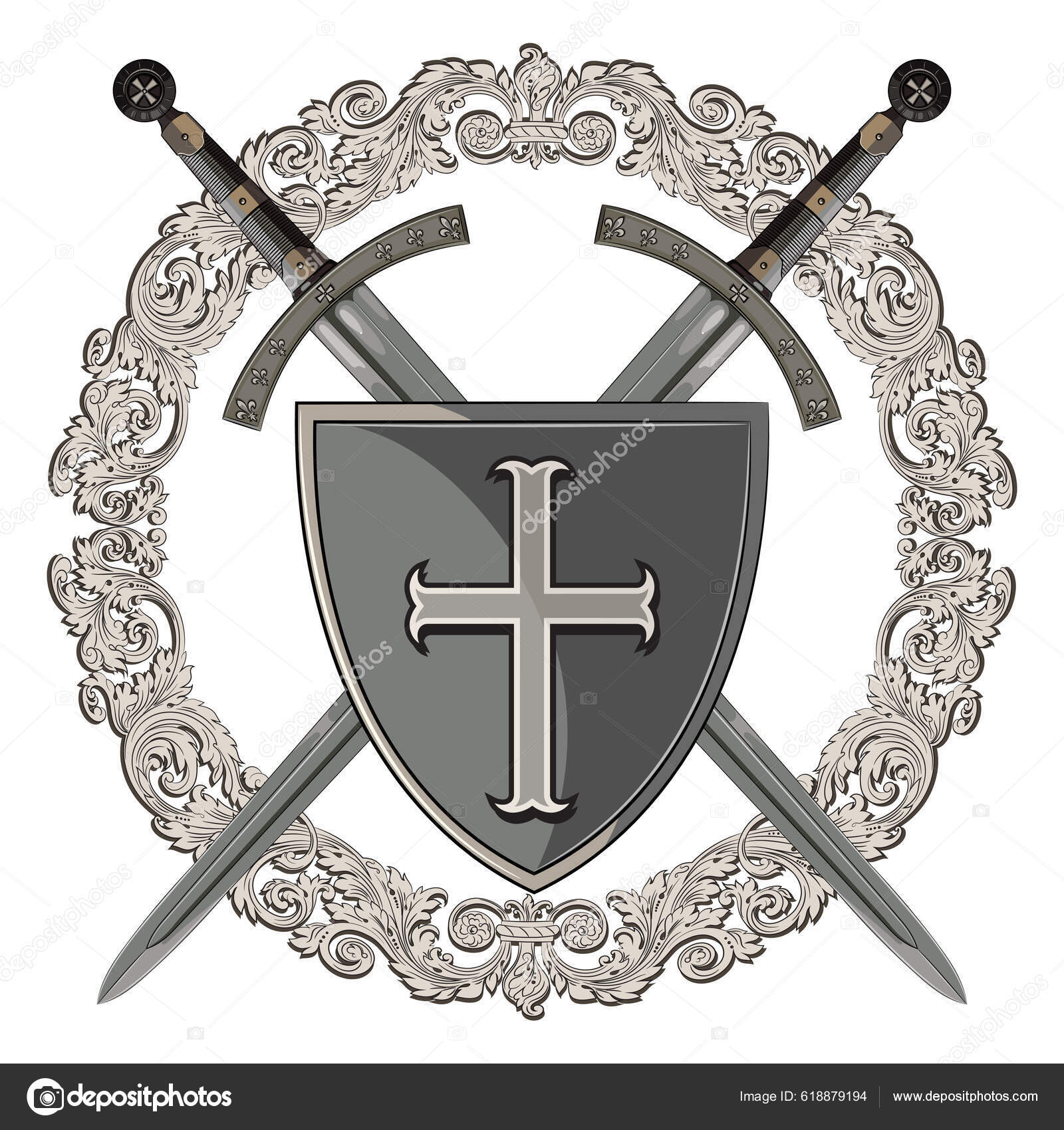 Knight heraldic emblem german shield Royalty Free Vector