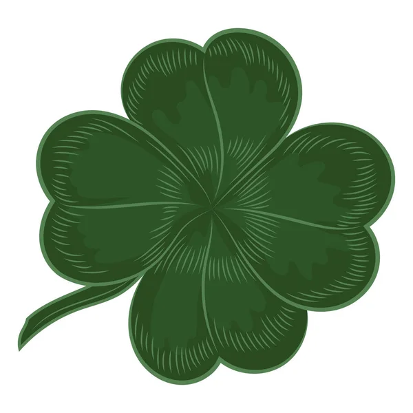 Τετράφυλλο Τριφύλλι Vintage Ρετρό Στυλ Ιρλανδικό Σύμβολο Για Γιορτή Του — Διανυσματικό Αρχείο