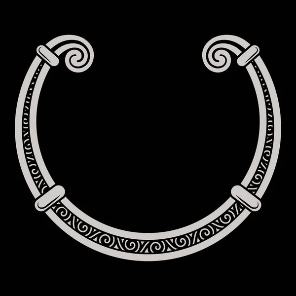Skandynawski Projekt Wikingów Bransoletka Biżuteria Narysowana Stylu Celtyckim Odizolowana Czarnej — Wektor stockowy