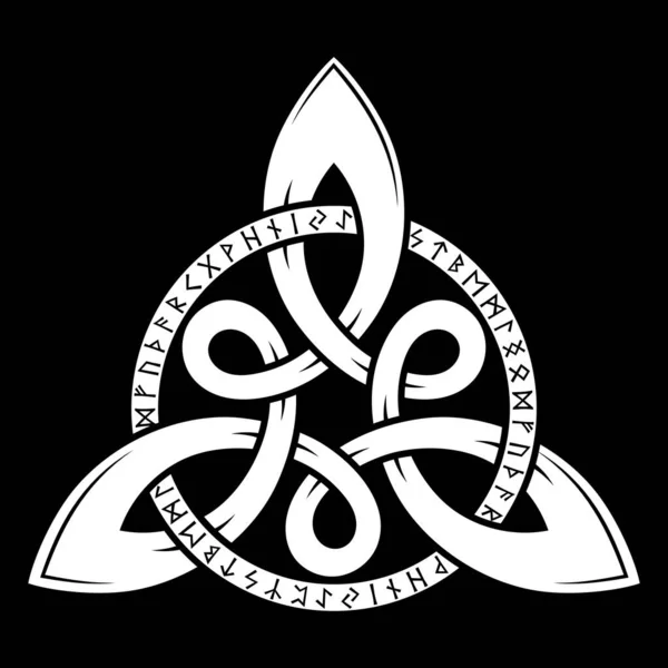 Древний Скандинавский Дизайн Рунический Круг Футарк Винтажном Стиле Кельтский Узор — стоковый вектор