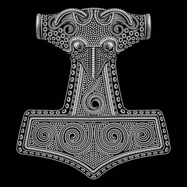 Viking Old Celtic Scandinavian Design Hammer God Thor Celtic Patterns Stock Illustration