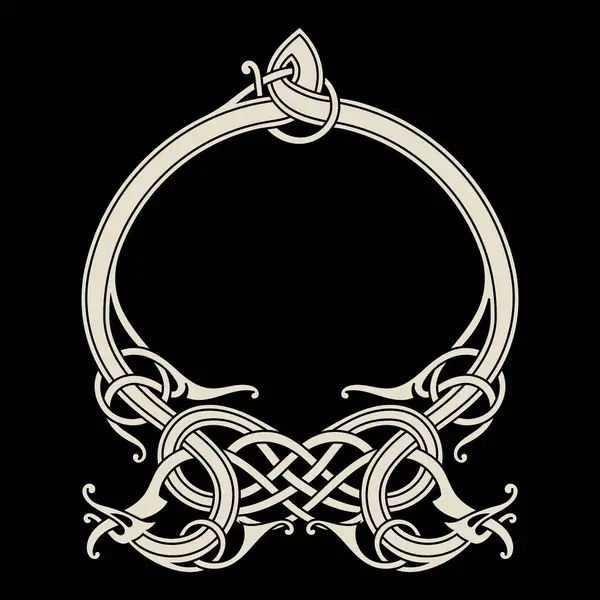 Diseño Escandinavo Vikingo Animal Mítico Decorativo Antiguo Celta Estilo Escandinavo Gráficos vectoriales