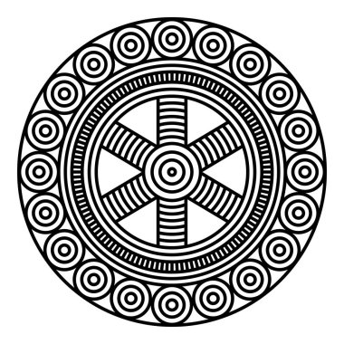 Celtic Scandinavian design. Round braided pattern in ancient Celtic style, isolated on white, vector illustration