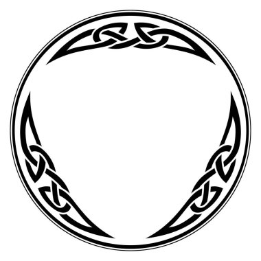 Yuvarlak Kelt, İskandinav Tasarımı, Kelt deseni, beyaz üzerine izole edilmiş, vektör illüstrasyonu