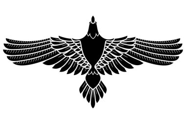 Odin Kuzgunu, İskandinav tarzında, Kelt tarzında, beyaza izole edilmiş, vektör illüstrasyonu