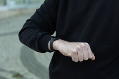 Smartwatch on a wrist wearable technology