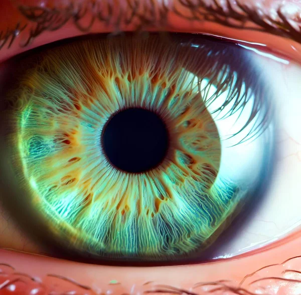 Macro Close Human Iris Eye Color Green — Stock Photo, Image