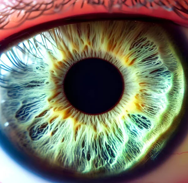 Makro Närbild Mänsklig Iris Ögonfärg Grön — Stockfoto
