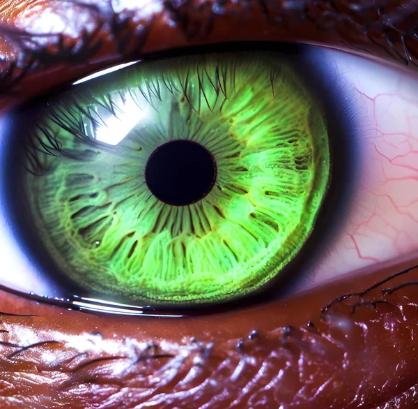 Μακροεντολή Γκρο Πλαν Της Ανθρώπινης Ίριδας Πράσινο Χρώμα Ματιών — Φωτογραφία Αρχείου