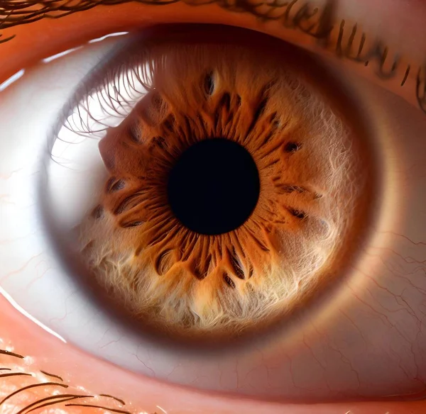 Makro Närbild Mänsklig Iris Ögonfärg Brun — Stockfoto