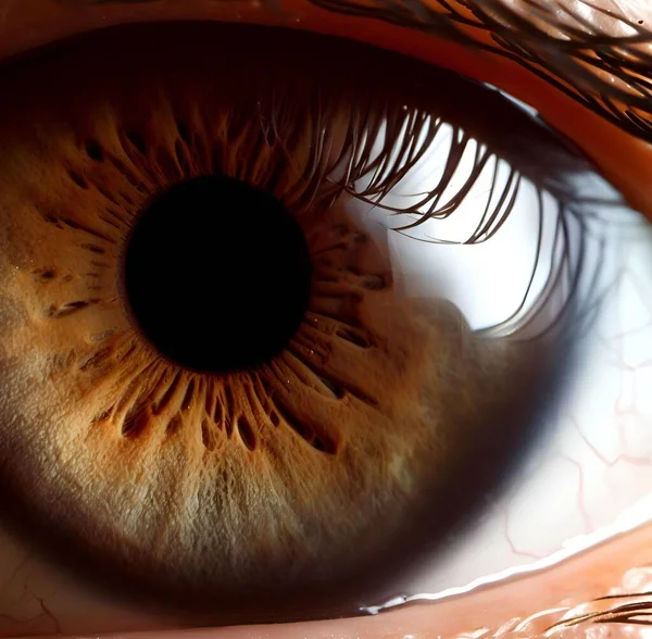 Μακροεντολή Γκρο Πλαν Της Ανθρώπινης Ίριδας Χρώμα Ματιών Σκούρο Καφέ — Φωτογραφία Αρχείου