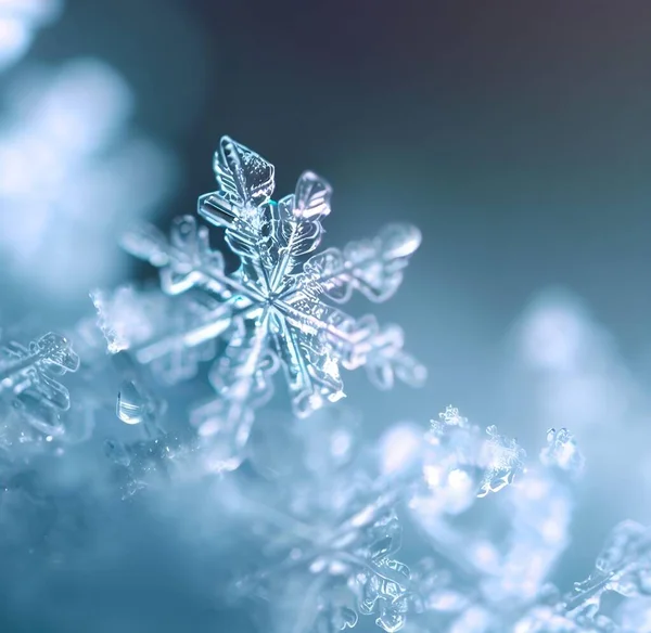 stock image macro close up of snowflakes