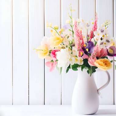 Beyaz ahşap duvarlar, kopya alanı, pastel renkler, anneler günü, sevgililer günü, düğün, doğum günü...