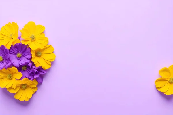Florale Komposition Auf Einem Leeren Trendigen Hintergrund Blumenkulisse Für Muttertag — Stockfoto