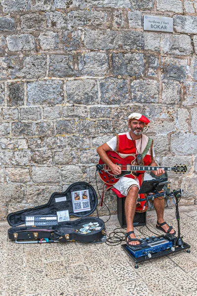 Dubrovnik Croatia August 2022 Picturesque Man Dressing Period Costume Singing — Stock Photo, Image