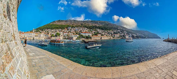 Dubrovnik Croacia Agosto 2022 Vista Con Rompeolas Porporela Puerto Del — Foto de Stock