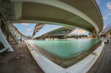 VALENCIA, İspanya - 29 Mart 2022: Palau de les Arts Reina Sofia in architectural complex, City of Arts and Sciences 