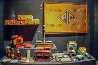 BARCELONA, SPAIN - MARCH 1, 2022: The photography section within the Museum d'Historia de Catalunya located in the building Palau de Mar (1880-1890), originally General Port Warehouse, a 19th-century.
