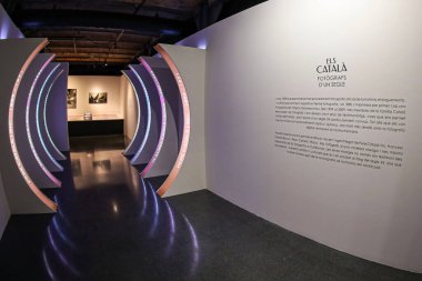 BARCELONA, SPAIN - MARCH 1, 2022: The photography section within the Museum d'Historia de Catalunya located in the building Palau de Mar (1880-1890), originally General Port Warehouse, a 19th-century.