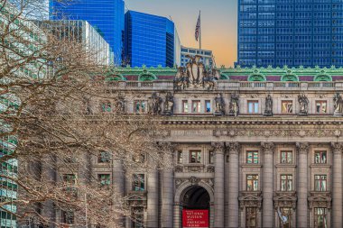 NEW YORK, USA-MARCH 9, 2020:The National Museum of the American Indian,George Gustav Heye Center.Opened in the Custom House in 1994.The Beaux Arts-style building, arch. Cass Gilbert,completed in 1907.