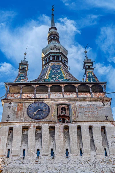 Sighisoara Romania Temmuz 2020 Saat Kulesi Kalenin Ana Giriş Noktası — Stok fotoğraf