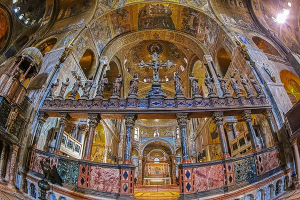 Venice Italië Maart 2023 Interieur Van Middeleeuwse Patriarchale Kathedraal Basiliek — Stockfoto
