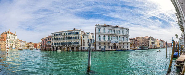 Venice Italy March 2023 Panoramic Fishing Eye Grand Canal Middle — 스톡 사진