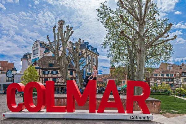 Colmar Frankrike Maj 2023 Stadens Logotyp Med Sitt Namn Vid — Stockfoto